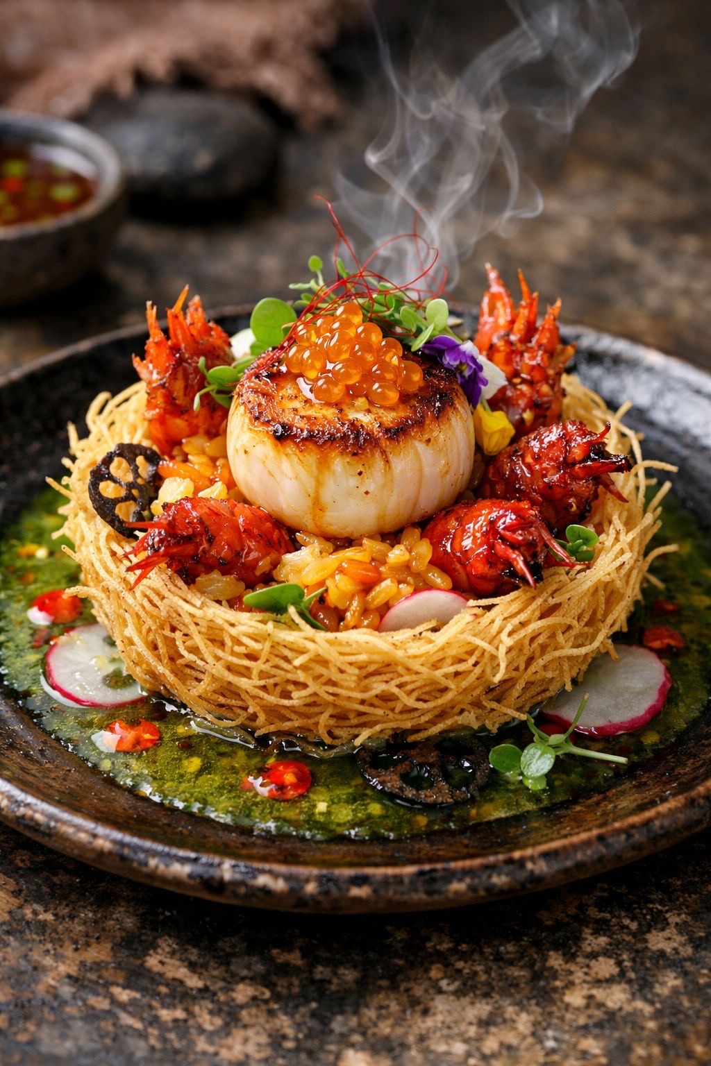 Gourmet caviar presentation